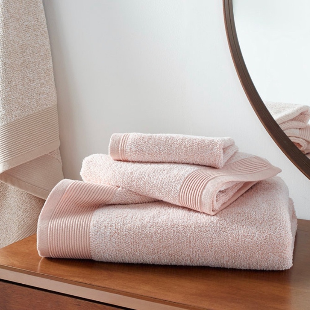 Ethicot Bath Towel, hand towel and washcloth set in Blush color (2sets) NIP